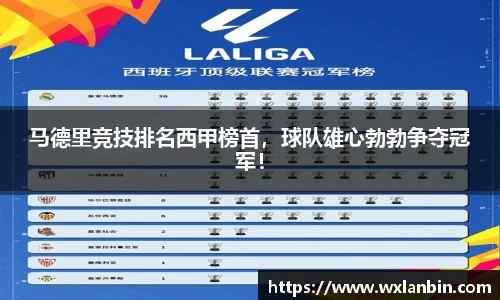 马德里竞技排名西甲榜首，球队雄心勃勃争夺冠军！