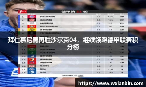 拜仁慕尼黑再胜沙尔克04，继续领跑德甲联赛积分榜